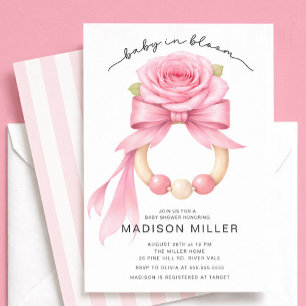 Baby in Bloom Ros Bebis Invitation Inbjudningar