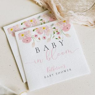 Baby In Bloom Rosa Blommig Barnkalas Pappersservett