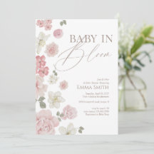 Baby In Bloom Rosa Blommig Bebis Shower