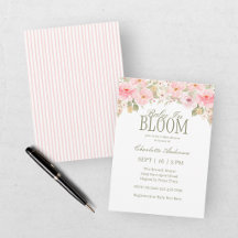 Baby In Bloom Rosa Blommig Bebis Shower