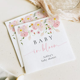 Baby In Bloom Rosa Blommiga Bebis Shower Servetter