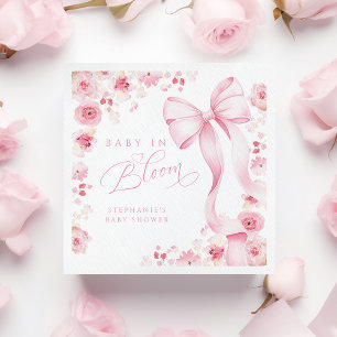 Baby in Bloom Rosa Blommiga Servetter 