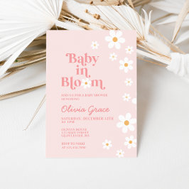 Baby in Bloom Rosa Daisy Barnrumsinbjudan Inbjudningar