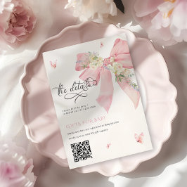 Baby In Bloom Rosa Rosett Baby Shower Detaljerad K Inbjudningar