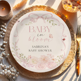 Baby in Bloom Rosa Slöja Babykalas Pappers Tallrik
