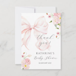 Baby In Bloom Rosa Tackkort Inbjudningar