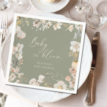 Baby In Bloom Sage Green Wildflower Baby Shower