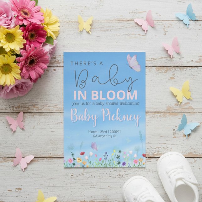 Baby in bloom. Spring Baby shower invnitation Inbjudningar (Skapare uppladdad)