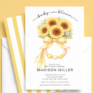 Baby in Bloom Sunflower Baby Shower Invite Inbjudningar