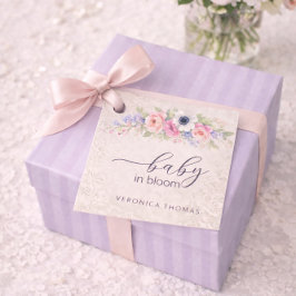 Baby in Bloom Sweet Floral Baby Shower Gåvor Etiketter