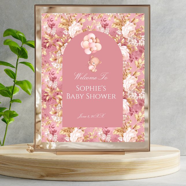 Baby In Bloom Teddy Bear Welcome Poster (Skapare uppladdad)