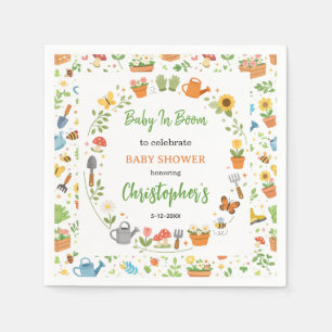 Baby in Bloom Trädgårds Baby Shower Söt Blommig Pappersservett
