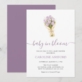 Baby In Bloom Tulips Girl Baby Shower Inbjudningar