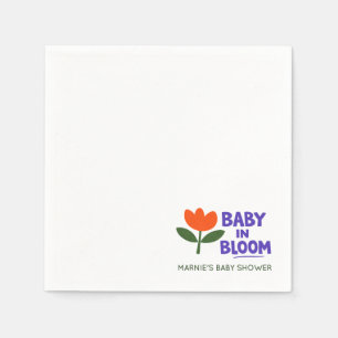 Baby in Bloom Tulpan Modern Baby Shower Servett