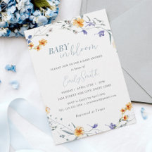Baby in Bloom Vår Blommig Barnkalas-inbjudan