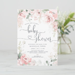 Baby In Bloom Vårträdgård Blommig Bebis Shower Inbjudningar