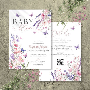 Baby In Bloom Vilda Blommor Baby Shower Allt I Ett Inbjudningar