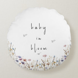 Baby In Bloom Vilda Blommor Baby Shower Rund Kudde