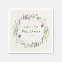 Baby in Bloom Vilda Blommor Baby Shower Servetter