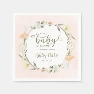 Baby In Bloom Vilda Blommor Babyfirande Pappersservett