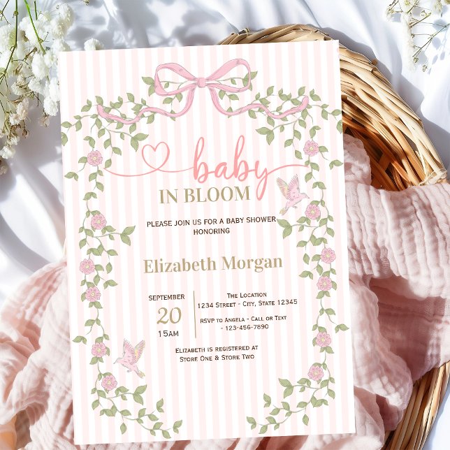 Baby In Bloom Vildblomma Baby Shower Inbjudningar (Skapare uppladdad)