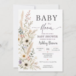 Baby in Bloom Vildblomma Barnkalasinbjudan Spara Datumet