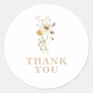 Baby in Bloom Vildblomma Elegant boho Baby Shower Runt Klistermärke