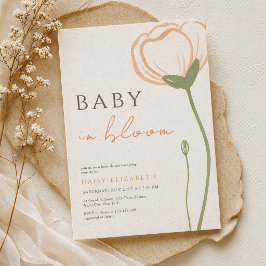 Baby in Bloom Vildblomma Vår Bebisshower Inbjudningar