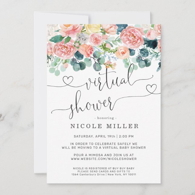 Baby in Bloom | Virtuell Baby Shower Inbjudan (Framsida)