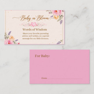 Baby in Bloom Visdomsord Enclosure Card | Tilläggskort