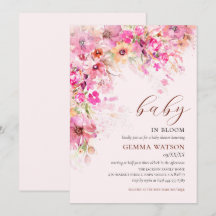 Baby in Bloom Watercolor Blommig Barnkalas