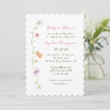 Baby in Bloom Watercolor Blommig Bebisfest Enkel
