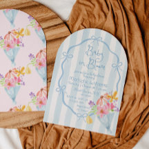 Baby in Bloom Whimsical Blå och rosa Baby shower