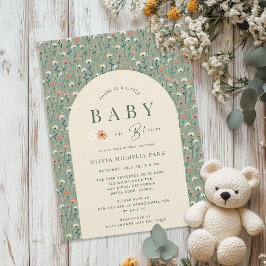 Baby in Bloom Whimsical Wildblomme Baby Shower Inbjudningar