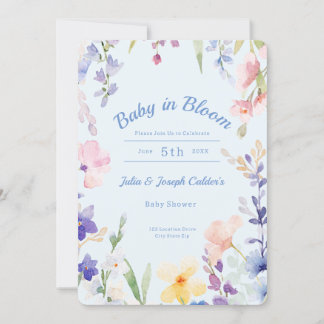 Baby in Bloom Wildflower Baby Shower Inbjudan