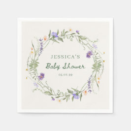Baby in Bloom Wildflower Baby Shower Napkins Pappersservett