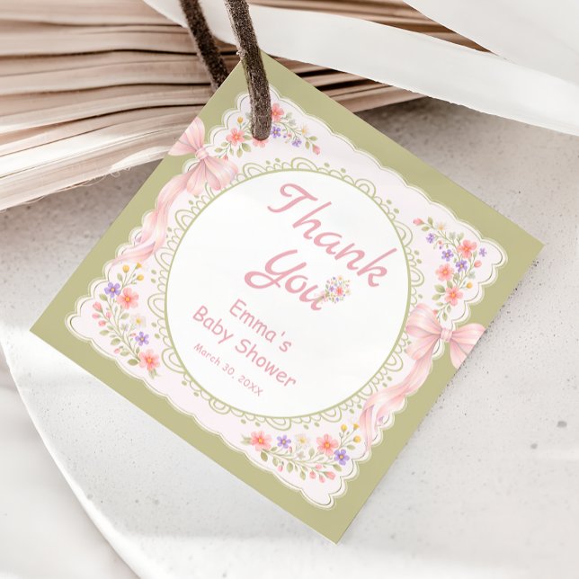 Baby in Bloom Wildflower Baby Shower Thank you Gåvor Etiketter (Skapare uppladdad)