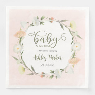 Baby In Bloom Wildflower Babyfirande Pappersservett