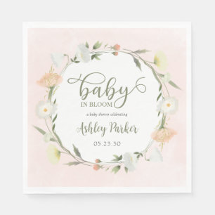 Baby In Bloom Wildflower Babyfirande Pappersservett