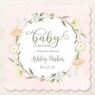 Baby In Bloom Wildflower Babyfirande Underlägg Papper