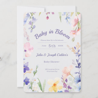 Baby in Bloom Wildflower Barnrumsinbjudan Inbjudningar