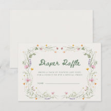 Baby in Bloom Wildflower Diaper Raffle Card
