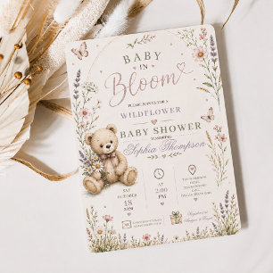 Baby in Bloom Wildflower Förlossningsfest Inbjudan