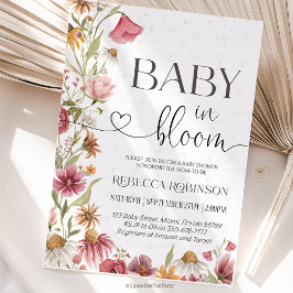 Baby in Bloom Wildflower garden Baby shower Inbjudningar