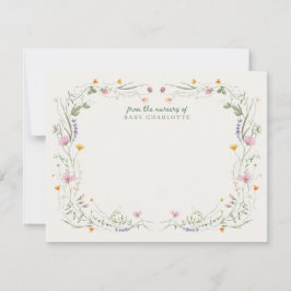 Baby in Bloom Wildflower Nursery Note Card Inbjudningar