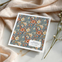 Baby In Bloom Wildflower Soft Blue Baby Shower Pappersservett