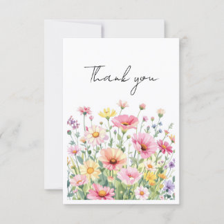 Baby in Bloom Wildflower Thank you Cards Tack Kort