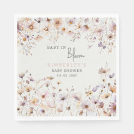 Baby in Bloom Wildflowers Baby Girl Baby Shower Pappersservett