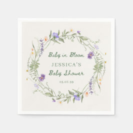 Baby in Bloom Wildflowers, Baby Shower Napkins Pappersservett