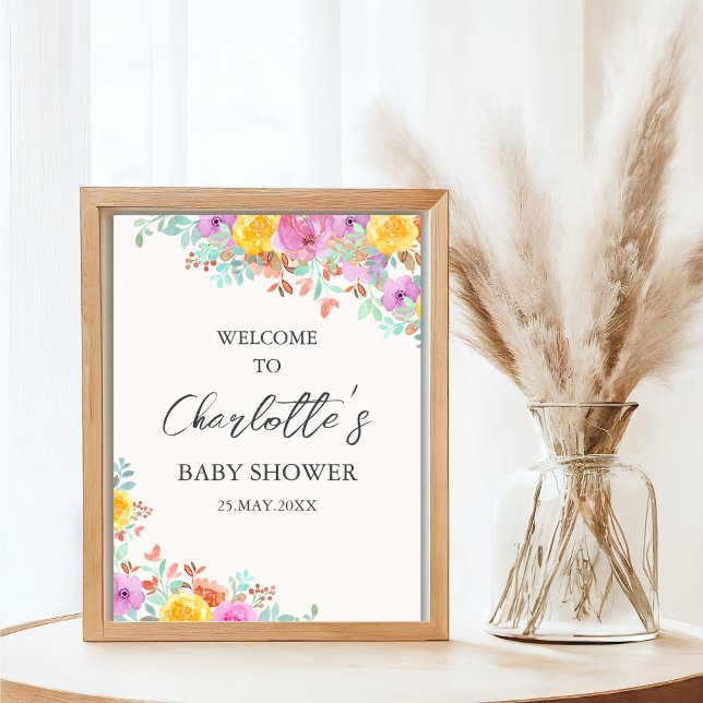 Baby in Bloom Wildflowers Floral Baby Shower Poster (Skapare uppladdad)